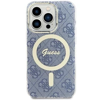 Guess IML 4G Magnetinis dėklas iPhone 15 Pro - mėlynas