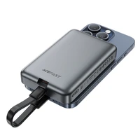 Magnetinė išorinė baterija Acefast M10 2x USB-C PD 30W su 15W belaide įkrova ir USB-C laidu (juoda)