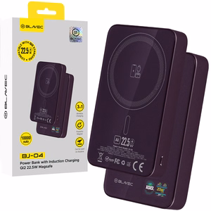 Blavec BJ-04 10000 mAh plonas magnetinis išorinis akumuliatorius su „MagSafe“, 13,5 mm, USB-C, 22,5 W, 3 viename (PBBJ04-MC5P) (spalva: violetinė)