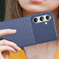 Thunder dėklas Samsung Galaxy S24 FE silikoninis šarvuotas dangtelis - mėlynas