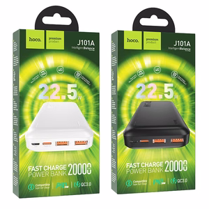 Išorinė baterija Hoco J101A PD 20W+Quick Charge 3.0 22.5W 20000mAh, balta