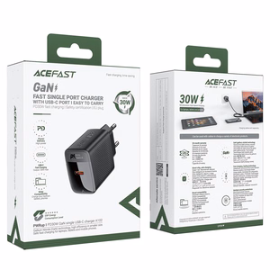 Įkroviklis Acefast A98 30W GaN USB-C/USB-A juodas