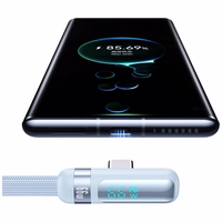 Laidas USAMS US-SJ651 66W USB-A/USB-C 1.2m violetinis