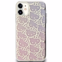 Hello Kitty IML Gradient Electrop Crowded Kitty Head dėklas telefonui iPhone 11 / XR - rožinis