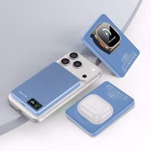 Blavec BJ-03 10000 mAh plonas magnetinis išorinis akumuliatorius su „MagSafe“, 13,5 mm, USB-C, 22,5 W, 3 viename (PBBJ03-MC10LB) (spalva: šviesiai mėlyna; aliuminio korpusas)