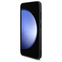 Guess GUHCS24FEG4GFGR S24 FE S721 pilkas/pilkas kietas dėklas 4G Metalinis Auksinis Logotipas