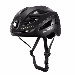Rockbros ZK-077 dviratininko šalmas su integruotu daugiakrypčiu apšvietimu, 57-61 cm – juodas