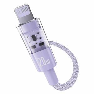 Baseus Gem USB-C ir iP greitojo įkrovimo kabelis 1 m 20 W Violetinė