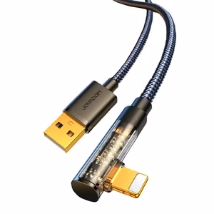 Joyroom S-UL012A6 gaming Lightning / USB-A 90° kabelis, 2,4A, 1,2 m, juodas