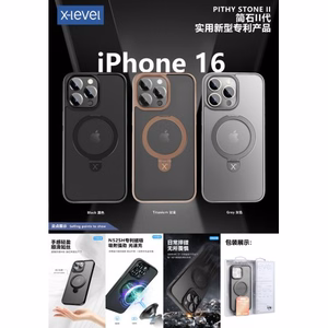 Dėklas X-Level "Pithy Stone II" Apple iPhone 16 juodas