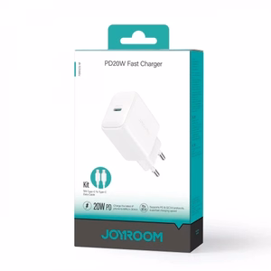 Įkroviklis Joyroom "JR-TCF20" juodas (PD20W) + "Type-C / Type-C" laidas