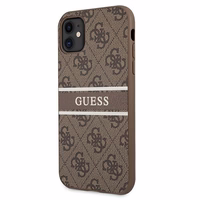 Guess 4G Stripe dėklas telefonui iPhone 11 / Xr 6.1" - Rudas