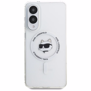 Karl Lagerfeld Choupette MagSafe dėklas Samsung Galaxy S25 Edge, baltas