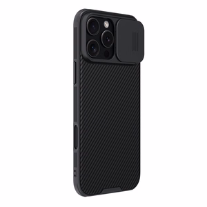 Nillkin CamShield Pro dėklas telefonui iPhone 16 Pro Max su kameros dangteliu - juodas