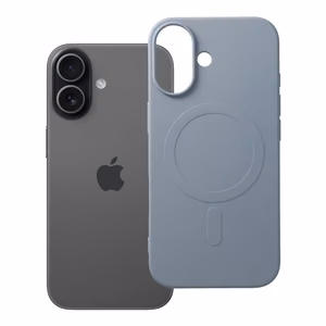 SILICONE MAG DĖKLAS (didelė skylė) suderinamas su MagSafe IPHONE 17 šviesiai mėlyna