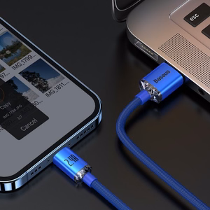 USB laidas Baseus Crystal Shine mėlynas Lightning 120cm