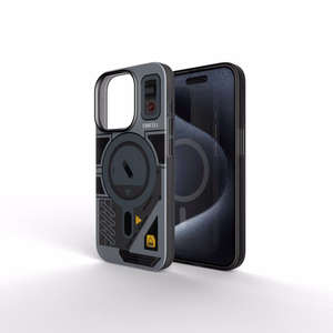 FORCELL F-PROTECT Levels su dvigubo sluoksnio 4D technologija, karinio kritimo testuotas, suderinamas su MagSafe IPHONE 16 PLUS kibernetinis pilkas