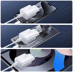 Įkroviklis Joyroom JR-TCF20 20W USB-C + USB-C to USB-C cable 1.0m baltas