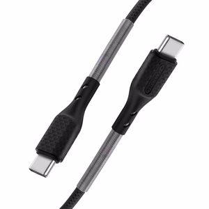 FORCELL F-ENERGY Carbon CB-02C kabelis Type C į Type C PD QC4.0 5A 66W 1 m juodas