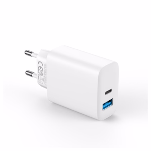 Forever TC-07-30AC PD QC įkroviklis 1x USB-C 1x USB 30W baltas + USB-C - USB-C laidas 60W