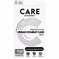 CARE by PanzerGlass Flagship Urban Combat White QI dėklas telefonui Samsung Galaxy S25 Ultra - permatomas