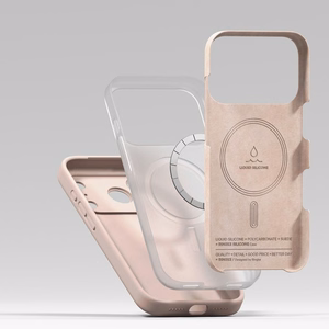 Ringke Silikoninis magnetinis MagSafe dėklas telefonui iPhone 17 Pro - rožinis