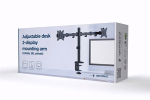 Gembird MA-D2-01 monitoriaus laikiklis arba stovas 81,3 cm (32") Stalas Juoda