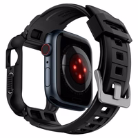 Spigen Rugged Armor Pro dėklas su dirželiu Apple Watch 4 / 5 / 6 / 7 / 8 / SE (44/45 mm) - juodas