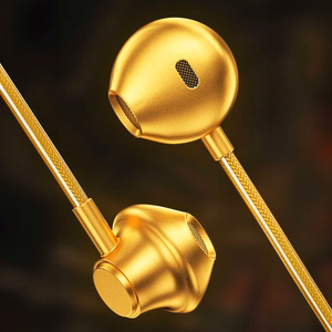 WEKOME YC05 Sakin Series laidinės į ausis įstatomos ausinės su 3,5 mm kištuku, aukso spalvos