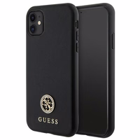Guess Strass Metal Logo dėklas telefonui iPhone 11 / Xr 6.1" - Juodas