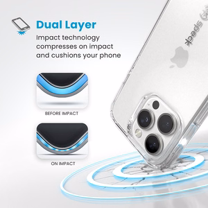 Speck GemShell dėklas, skirtas iPhone 16 Pro, „Clear“