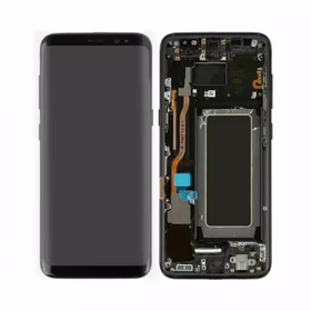 LCD ekranas suderinamas su Samsung G950 S8 su rėmeliu / Midnight Black / HQ