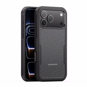 Dėklas Dux Ducis Shld Apple iPhone 17 Pro Max juodas (Triangle Pattern)
