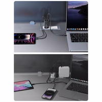 Įkroviklis Joyroom JR-TCG01 65W GaN 2xUSB-C/USB-A + USB-C to USB-C cable 1.2m juodas