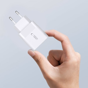 Tech-Protect C20W 2x USB-C PD 20W įkroviklis su USB-C / USB-C laidu - baltas