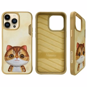 Nimmy Didelės Akys Augintinis 2.0 Katinas dėklas telefonui iPhone 15 Pro - žalias