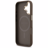 Guess 4G Triangle Logo magnetinis dėklas telefonui iPhone 17 - rudas ir auksinis