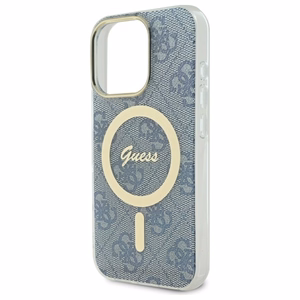 Guess IML 4G Magnetinis dėklas telefonui iPhone 16 Pro - mėlynas