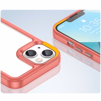 Outer Space dėklas telefonui iPhone 14 kietas dangtelis su geliniu rėmeliu raudonas