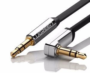 Ugreen plokščias AUX garso laidas 3.5mm mini jack 1m sidabrinis (10597)