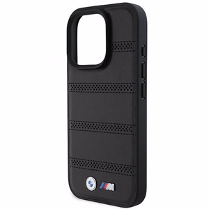 BMW M perforuota ir susiūta linija Magnetinis dėklas iPhone 16 Pro - juodas