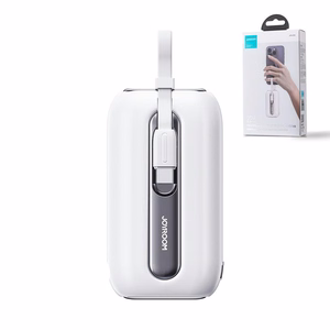 Joyroom mini išorinė baterija 10000mAh Colorful Series 22.5W su 2 įmontuotais USB C ir Lightning kabeliais rožinė (JR-L012)