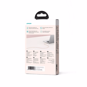 USB kabelis Joyroom (S-A34) "USB-C (Type-C) to USB-C (Type-C)" (60W 1m) rožinis