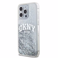 DKNY skystojo blizgučio didelio logotipo dėklas telefonui iPhone 15 Pro - baltas