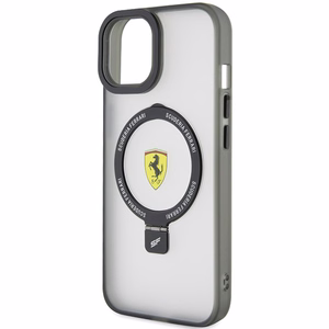 Ferrari žiedo stovo 2023 kolekcijos magnetinis dėklas telefonui iPhone 15 Plus / 14 Plus - juodas