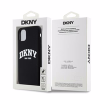 DKNY Skystas silikoninis baltas spausdintas logotipas magnetinis dėklas telefonui iPhone 11/Xr - juodas