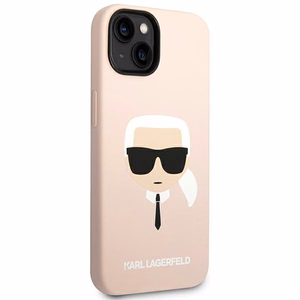 Karl Lagerfeld KLHMP14SSLKHLP iPhone 14 6.1 "kietas dėklas šviesiai rožinis / šviesiai rožinis Silikoninis Karlo Galva Magsafe