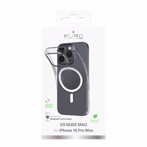 Puro 03 Mag MagSafe silikono dėklas iPhone 16 Pro Max - skaidrus