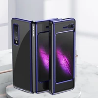 Plating dėklas kietas dėklas su elektroplokštės rėmeliu Samsung Galaxy Fold mėlynas