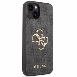 Guess 4G Big Metal Logo dėklas telefonui iPhone 15 - pilka